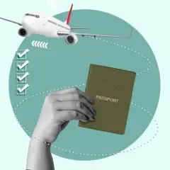 Checkliste für die Reise nach Lamu, Kenia. Ein Flugzeug und ein Reisepass sind zu sehen.