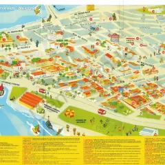 Bunte Karte von São Luís mit Sehenswürdigkeiten, Straßen und Booten auf dem Wasser.