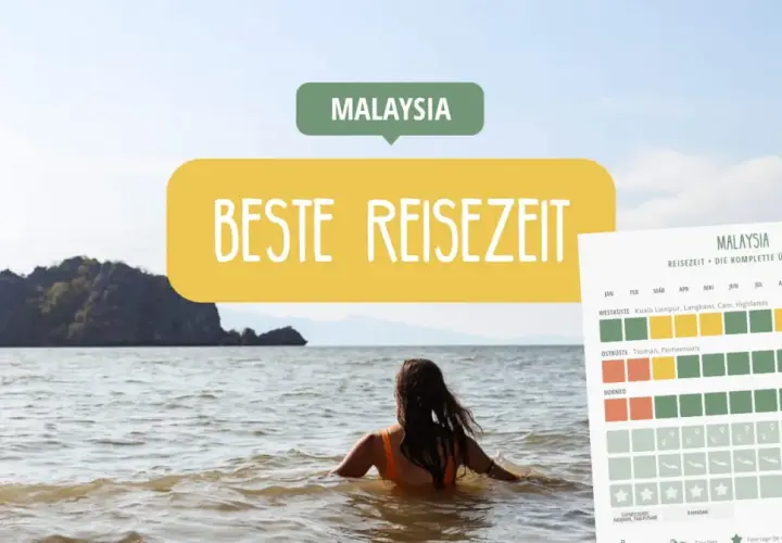 Beste Reisezeit für Malaysia im Mai: Die Übersicht zeigt, dass der Mai für die Westküste Malaysias gut geeignet ist.