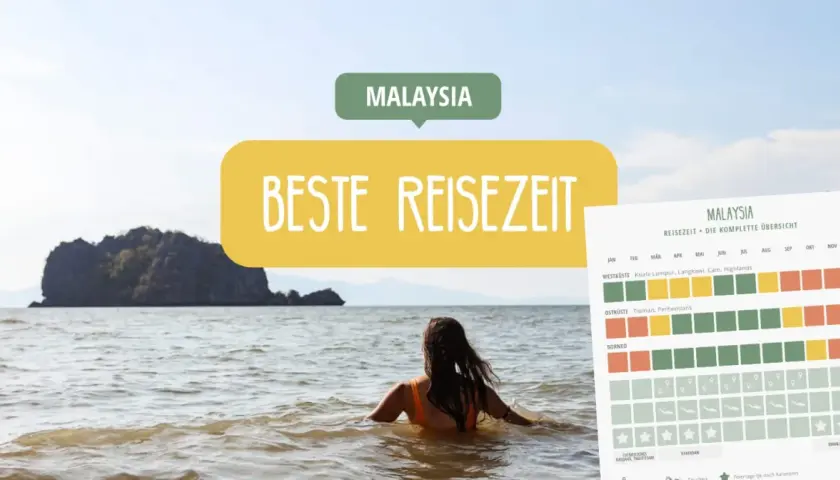 Beste Reisezeit für Malaysia im Mai: Die Übersicht zeigt, dass der Mai für die Westküste Malaysias gut geeignet ist.