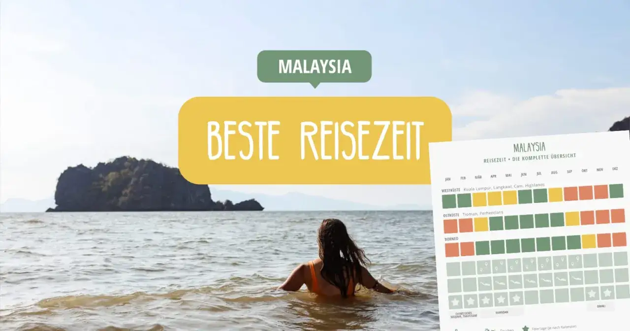 Beste Reisezeit für Malaysia im Mai: Die Übersicht zeigt, dass der Mai für die Westküste Malaysias gutes Wetter verspricht.